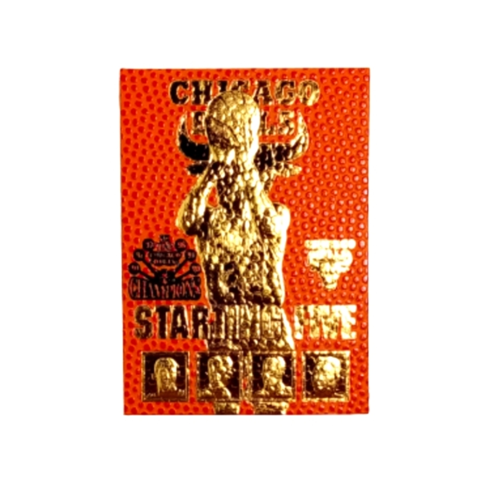 1997 Fleer NBA Chicago Bulls Starting Five 23KT Gold Trading Card